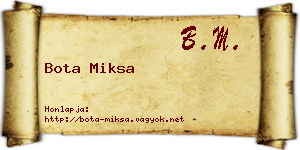 Bota Miksa névjegykártya